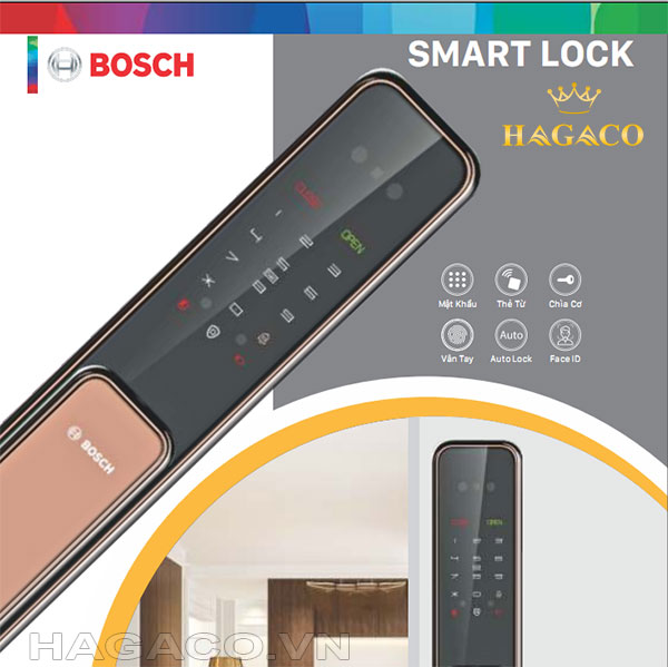 Khóa cửa nhận diện khuôn mặt Bosch EL 600B màu đồng