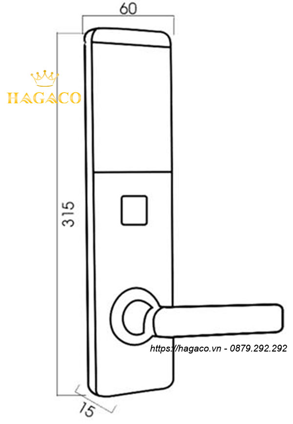 Kích thước của khóa cửa từ Kassler KL-393