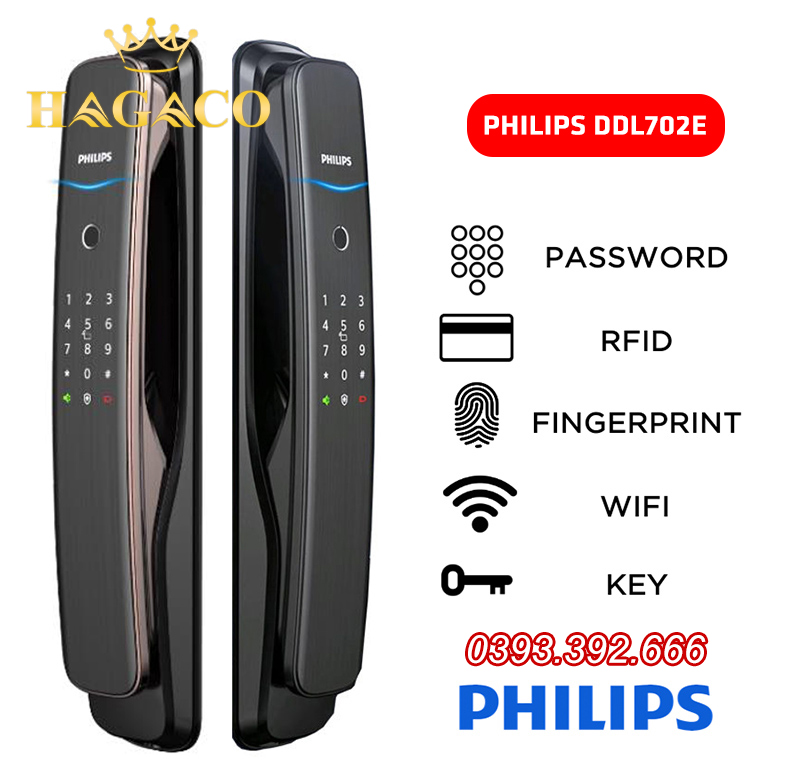 Khóa điện tử cao cấp Philips DDL702E quản lý khóa cửa bằng wifi