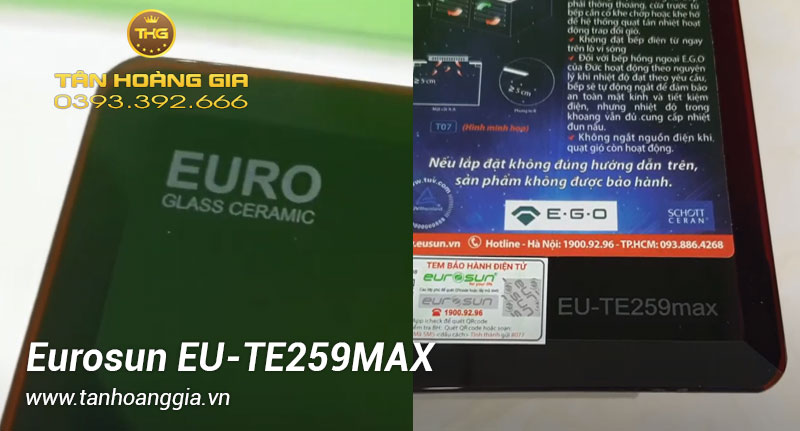 Mặt kính bếp điện từ Eurosun EU-TE259MAX