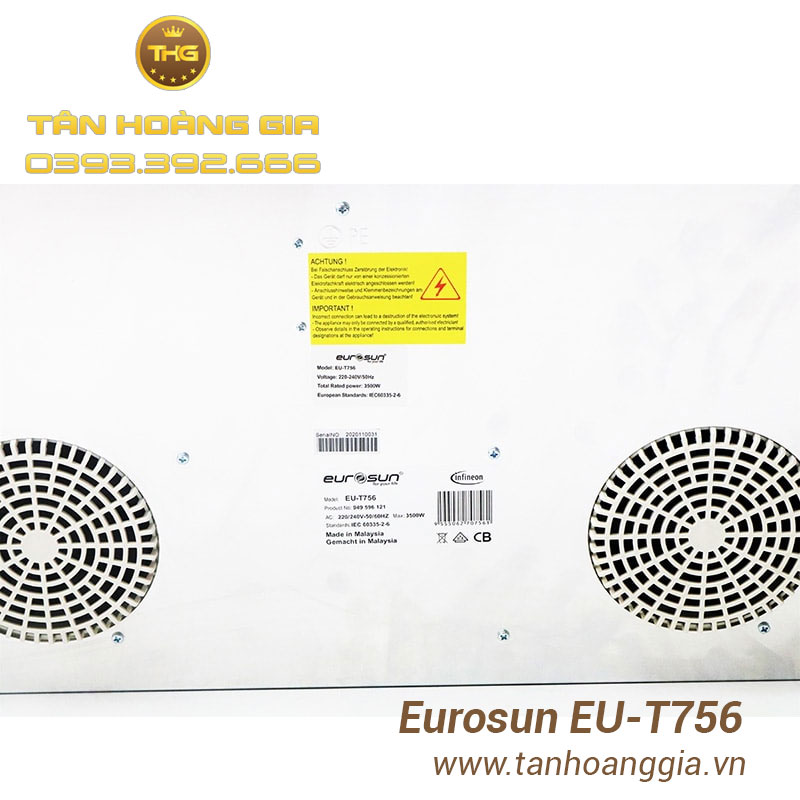 Bụng bếp và quạt tản nhiệt bếp từ Eurosun EU-T756