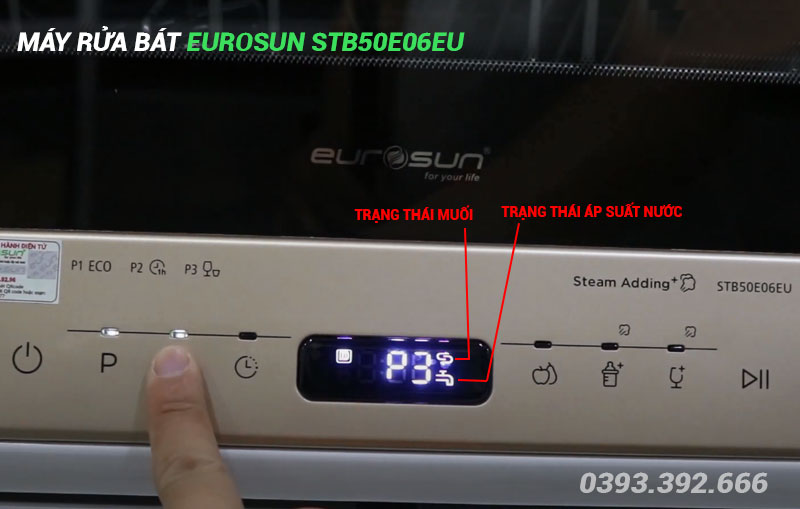 Bảng điều khiển Máy rửa bát mini Eurosun STB50E06EU