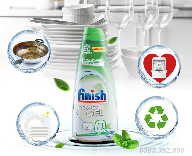 Gel rửa bát Finish Eco 0%