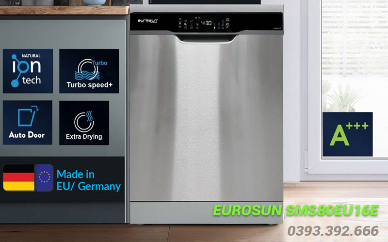 máy rửa bát Eurosun SMS80EU16E có nhiều tính năng vượt trội